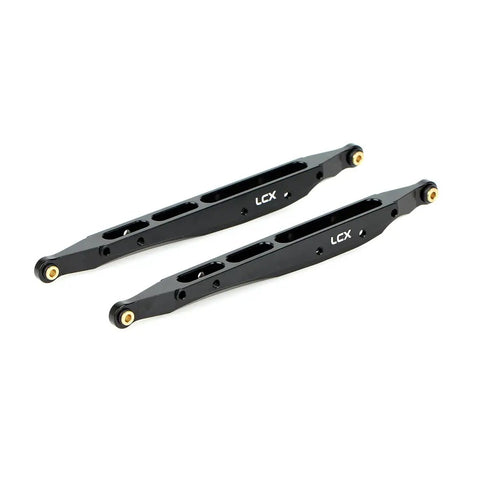 One Tenth RC Crawler Rear Trailing Arms CNC Machined Aluminum Beefed Up Upgrade For Axial RBX10 RYFT AXI03009 AXI03005 Performance Boost Easy Install Durable Linkage For Rock Crawling, black aluminum 2-pack