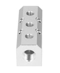 Aluminum Air Manifold Block 40x40mm Heavy Duty High Flow With G1/2 Inlet And G1/4 Outlet For Pneumatic Systems, Secure Sealing