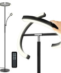 Two In One Smart Remote And Touch Control LED Floor Lamp With Reading Light, Adjustable Color Temperature, stepless dimming