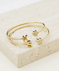 Personalized Dope Initial Letter Bangle For Women Gold Stainless Steel Heart Cuff With Zircon A To Z Name Pendant Jewelry