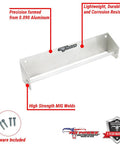Trailer Garage Aluminum Cabinet Organizer Kit USA Made All In One Workbench Storage side view with aerosol can shelf