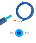 2M Bowden Tube For 3D Printing showing coiled PTFE Teflon tubing with 2mm inner and 4mm outer diameter, for 1.75mm filament, Ender 3 compatible