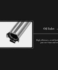 Close-up of oil inlet on Heavy Duty Manual Oil Drum Pump With Ergonomic Handle For High Pressure Transfer And Effortless Sump Cleaning.