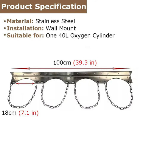 Wall Mounted Steel Gas Cylinder Holder With Chain Support Beefy Yet Slim Space Saving Rack Dimensions and Features