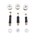 Cam Lock Connectors M6 Set For Flat Pack Furniture, 50 Or 100 Pieces Hidden Fastener Hardware with cam, screw bolt, caps shown