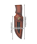 Rugged Leather Knife Sheath For Fixed Blade Knives With Secure Buckle Scabbard Pouch dimensions