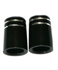 Pro Grade Replacement Black Plastic Golf Ferrules Set For 0.370 Parallel Tip Shafts, 19x13.6x9.5mm, Easy Install, two ferrules front view