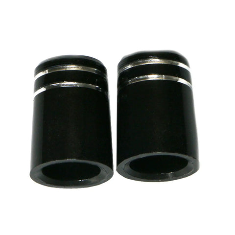 Pro Grade Replacement Black Plastic Golf Ferrules Set For 0.370 Parallel Tip Shafts, 19x13.6x9.5mm, Easy Install, two ferrules front view