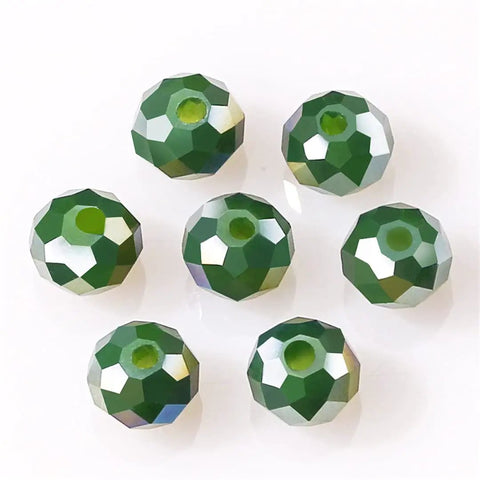 Quality Heavy Duty Loose Faceted Crystal Glass Beads To Spice Up Your DIY Gear, green, faceted, decorative spacer stones.