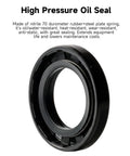 Rotary shaft oil seal with double lip and spring, 25mm x 42mm x 7mm, nitrile 70 durometer, black