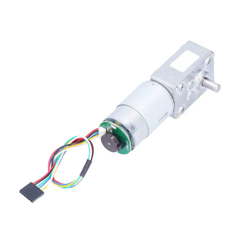 Gear Motor With Self Locking Function And Incremental Magnetic Encoder Two Or Three Channel, 40RPM, DC12V High Torque Industrial Drive For Automation And Motion Control, A Real Workhorse For Home Appliances, Power Tools, Automotive Shops. 8mm shaft, metal housing, wired encoder