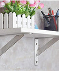 Built Like A Tank 90 Degree Wall Shelf Brackets Heavy Duty Triangle Corner Supports display with plants and pens, installed on wall.