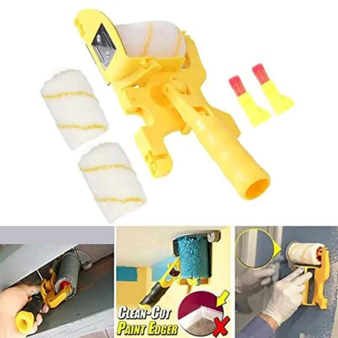 Professional 7 Piece Paint Edger Roller Tool Kit with soft foam roller and corner brushes for precise painting.