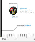 20 Gauge 3 Conductor Low Voltage Electrical Wire 100 Ft Black PVC Jacket Red Black Yellow Strands Tinned Copper 20AWG Cable