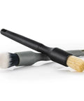 Crevice Cleaning Detailing Brush Kit For Small Spaces Mini Set With Boar's Hair Brush And Ultra Soft Synthetic Brush Black And Gray