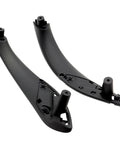 Front Left And Right Inner Door Pull Handles For BMW 3 Series F30 F31 2012 Through 2018 320i Replacement Inner Trim Door Handle Set OEM Style No Fuss Direct Fit Easy Install Long Lasting High Quality, black plastic pair