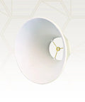 Bottom view of Eggshell Empire Lamp Shade 9 x 18 x 14 Inch Silk Type Shantung Fabric With Off White Lining, Easy Spider Fitter