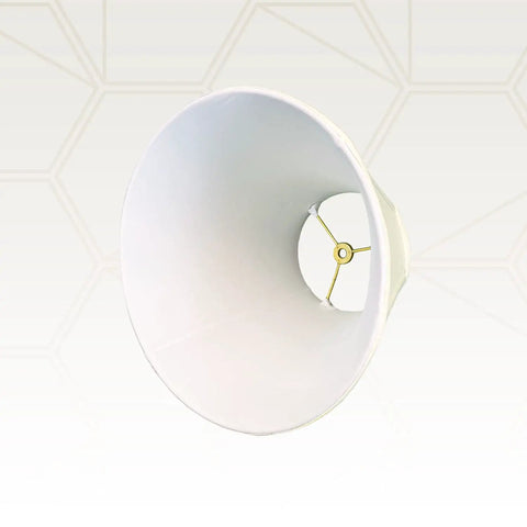 Bottom view of Eggshell Empire Lamp Shade 9 x 18 x 14 Inch Silk Type Shantung Fabric With Off White Lining, Easy Spider Fitter