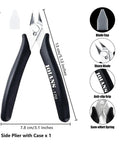 Side pliers from Gundam Model Tool Kit Dope 17 Piece Set with blade cap, sharp blade, anti-slip grip, 13cm size for models.