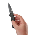 Dead Simple Pocket Knife With Smooth Slide Action And Heavy Duty Plastic Guard Compact Black Hand Tool For Blue Collar Crews and Backyard Heroes Smooth Operator Cutters and Daily Grind Gear in hand.