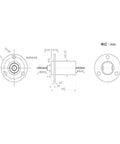 Technical diagram of Pro Grade 30A Dual Channel Slip Ring Rotary Connector For Stage Lighting Monitoring Accessories