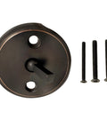 Trip Lever Tub Drain Kit With Strainer And 2 Hole Overflow Faceplate No Putty Install Matching Screws Easy DIY Replacement