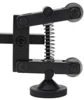 Mini Lathe Knurling Tool Holder With Adjustable Shank And Wheel Kit, close-up of linear knurl tool attachments, 45 steel frame.