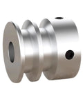Heavy Duty Aluminum Alloy Double Groove Pulley 30mm OD 11mm Fixed Bore V Shape Wheel For Motor Shaft Drive Fits Six Millimeter One Quarter Inch PU Round Belt Smooth Quiet Operation Built To Last And Easy To Adjust