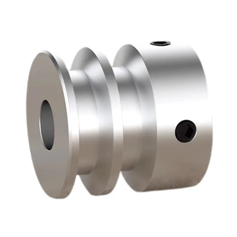 Heavy Duty Aluminum Alloy Double Groove Pulley 30mm OD 11mm Fixed Bore V Shape Wheel For Motor Shaft Drive Fits Six Millimeter One Quarter Inch PU Round Belt Smooth Quiet Operation Built To Last And Easy To Adjust