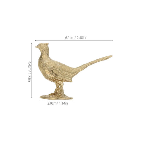 Top Shelf Brass Pheasant Drawer Knob With Rich Golden Finish 6.1x4.4cm decorative bird hardware for cabinets