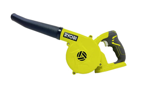 Compact 18 Volt Cordless Workshop Blower With Battery And Charger, lightweight design ideal for sawdust removal.