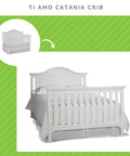 Full Size Bed Rail Conversion Kit For Ti Amo Convertible Cribs, Solid Wood Rail For Toddler To Adult Beds, White