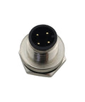 Top view of a single 2 Pack M12 4 Pin Male Aviation Panel Mount Connector Waterproof Back Mount Socket with nickel-plated threads