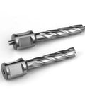 Two 7/16 in annular cutters, 2 in depth, with 3/4 in Weldon shanks for magnetic drill press.