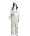 Unisex Ski Bibs Waterproof Snow Overalls Warm Insulated Windproof Snowboarding Pants For Men And Women Outdoor Cold Weather Gear Khaki