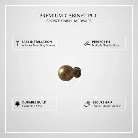 Antique Bronze Zinc Alloy Cabinet Pulls For Kitchen Cabinets, Drawers, And Dressers Built Tough For Daily Use, Durable Hardware Handle