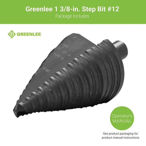 1-3/8 Inch Pro-Grade Step Bit Metal Cutter With Patented Split-Step Design For Fast, Clean Holes