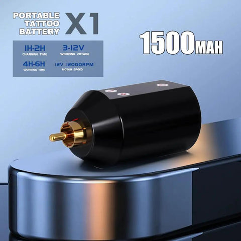 Portable black tattoo battery for Wireless Tattoo Pen Kit For Beginners With 10 Needles And 7 Ink Colors