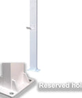 Tough As Nails Galvanized Steel EV Charger Station Box Outdoor Weatherproof Cable Organizer Cabinet With Pre Drilled Mounting For Garage Or Business Parking Lot Black, showing the mounting pole with reserved holes.