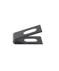 Close-up of U Type Blade Wheeled Groover replacement blade, black metal with oval openings, for precise floor welding and grooving.