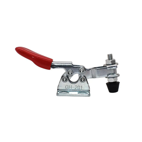 M4 Screw Fast Locking Lever Clamp Kit For Quick Clip Fixtures Leveling Fixed Clamp With Universal Horizontal And Vertical Mounting GH201 Style 200 Pieces For Precise Secure Workholding, GH-201 stainless steel lever clamp with red handle