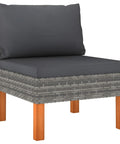 9 Piece Outdoor Garden Lounge Set with Weather Resistant PE Rattan and Steel Frame Zippered Cushions, single chair