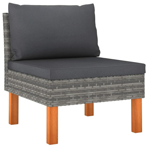 9 Piece Outdoor Garden Lounge Set with Weather Resistant PE Rattan and Steel Frame Zippered Cushions, single chair