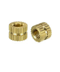 50pcs Knurled Threaded Insert M3 Female Brass Nuts for Plastic and Metal, Ultrasonic or Heat Install in Blind Holes