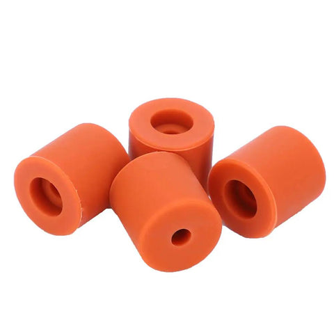 12 Piece Heat Bed Silicone Leveling Columns for 3D Printer Hot Bed Mounts, 16mm silicone, orange, side view, set of four