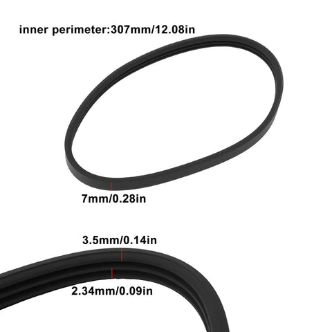 Heavy Duty 3PJ 307MM V Ribbed Drive Belt Two Pack For Power Tools And Small Appliances featuring measurement details.