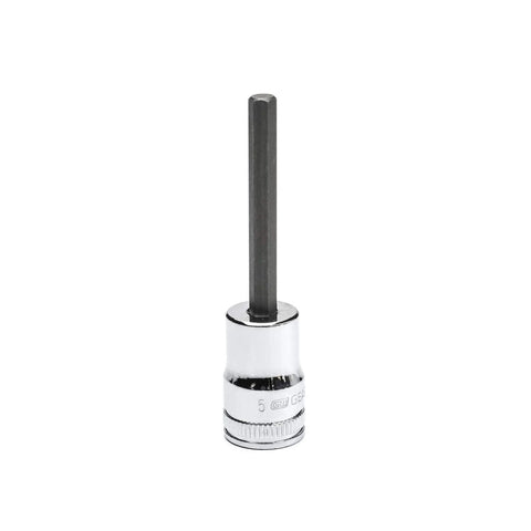 Single piece from Seven Piece Three Eighths Inch Drive Mid Length Hex Bit Socket Set Metric With S2 Steel Insert Bits And Heat Treated Socket Bases
