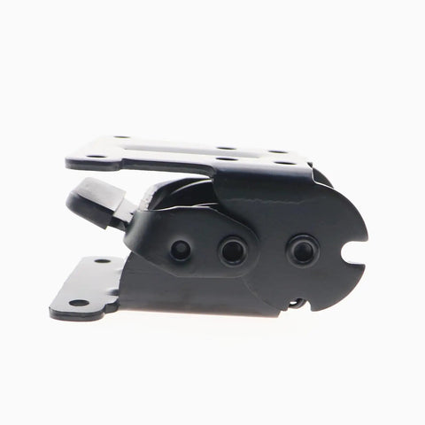 Heavy Duty 2 Pack High Carbon Steel Folding Hinges With Self Locking Grip And Mounting Screws For Table Legs Wall Shelves Diy Decking Slick Black Finish No Sweat side view showing the folded hinge design.