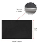 Black suede headliner fabric with foam backing, 120×60 inches, 0.12 inch thick