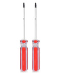 Kick Butt T9 Torx Security Screwdriver Two Pack Set with contoured grip handles and rugged steel shafts in red.